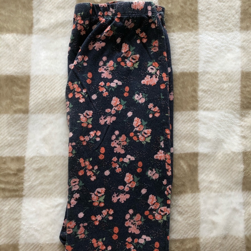 Navy and floral print leggings